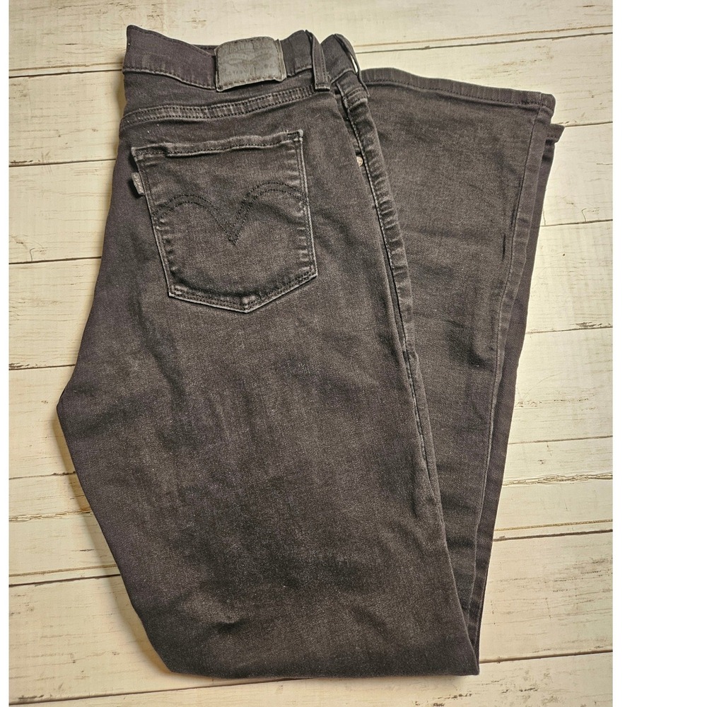 Levi's Classic Straight Jeans Black Denim Womens 10M W30 Mid Rise Water<Less